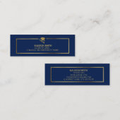 ネイビカスタムーブルー卒業式の金ゴールド挿入名 コーリングカード (正面/裏面)
