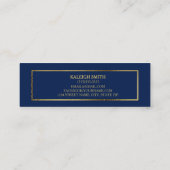 ネイビカスタムーブルー卒業式の金ゴールド挿入名 コーリングカード (裏面)