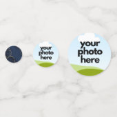 ネイビカスタムーブルー紙吹雪アクセント付き金ゴールド コンフェッティ (裏面)