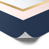 ネイビカスタムーブルー赤面金ゴールドフォトウェルカムサイン ポスター (角)