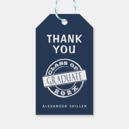 ネイビカスタムーモダンブルー大学院生ありがとう ギフトタグ