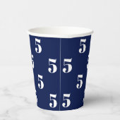 ネイビカスタムー・ブルー・ホワイト・パターン誕生日 紙コップ (右)