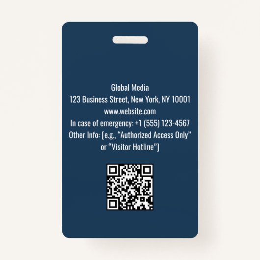 ネイビカスタムー&レッドメディアパス | IDバッジを押す バッジ (裏面)