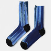 ネイビカッコいいーブルースタイリッシュボホヒッピー絞り染めソックス ソックス (左)