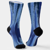 ネイビカッコいいーブルースタイリッシュボホヒッピー絞り染めソックス ソックス (傾斜あり)