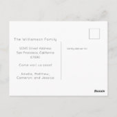 ネイビカラフルーフローラ我々は新しいホームムービング ポストカード (裏面)