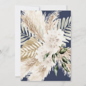 ネイビカラフルー&ベージュパンパ結婚ス 招待状 (裏面)