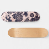 ネイビガーリーバラ金ゴールドグリッターフローライラスト スケートボード (横)