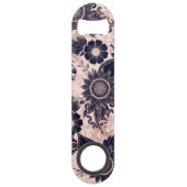 ネイビガーリーバラ金ゴールドグリッターフローライラスト スピード栓抜き (裏面)