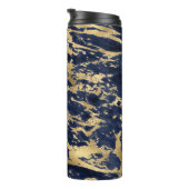 ネイビガーリーーブルー金ゴールド静脈グリッターデザイン タンブラー (回転右)