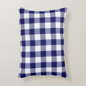 ネイビクラシックーとホワイトギンガムパターン アクセントクッション (正面(垂直))