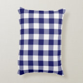 ネイビクラシックーとホワイトギンガムパターン アクセントクッション (裏面(縦))