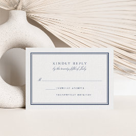 ネイビクラシックーとホワイトRSVP 出欠カード