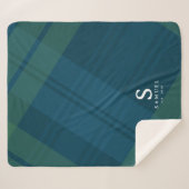 ネイビクラシックーのプエレガントラパーソナライズされたイド シェルパブランケット (正面(横))