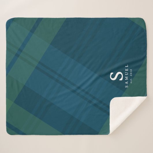 ネイビクラシックーのプエレガントラパーソナライズされたイド シェルパブランケット (正面(横))