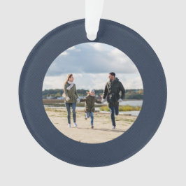 ネイビクラシックーシンプルヘリンボーンパーソナライズされた写真 オーナメント