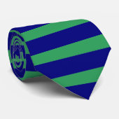 ネイビクラシックーブルーおよびグリーン水平ストライプ ネクタイ (ロール)