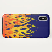 ネイビクラシックーブルーのレーシングフレイムス Case-Mate iPhoneケース (裏面(横))