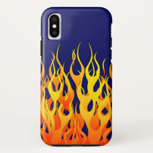 ネイビクラシックーブルーのレーシングフレイムス iPhone X ケース