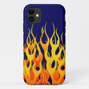 ネイビクラシックーブルーのレーシングフレイムス iPhone 11 ケース