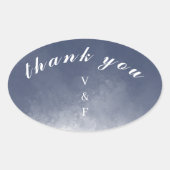 ネイビクラシックーブルースモークありがとう 楕円形シール (正面)