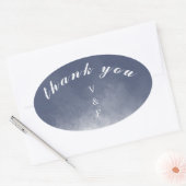 ネイビクラシックーブルースモークありがとう 楕円形シール (封筒)