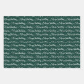 ネイビクラシックーブルータータンチェックプレイドメリークリスマス ラッピングペーパーシート (正面3)