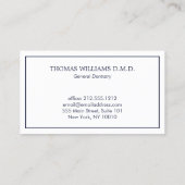 ネイビクラシックーモダンブルーに歯医者の歯のロゴ 名刺 (裏面)