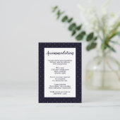 ネイビクラシックーモノグラム結婚の宿泊カード エンクロージャーカード (スタンド正面)