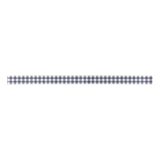 ネイビクラシックー・ブルーとホワイトの格子模様 サテンリボン (正面)