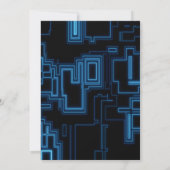 ネイビクールーモダンブルーブラック10代のビデオゲームパーティー 招待状 (裏面)