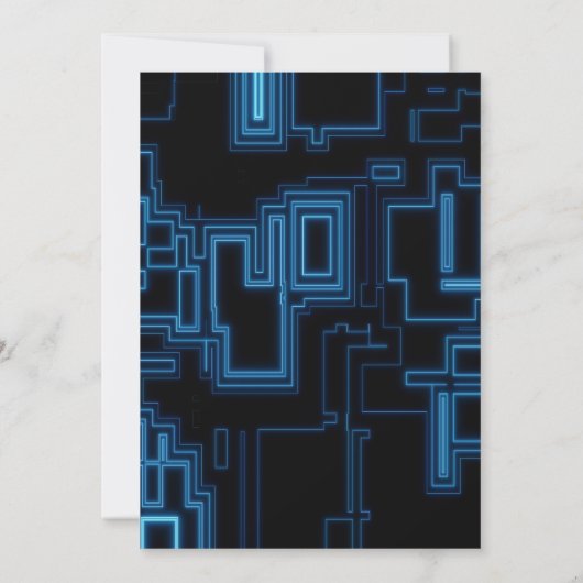 ネイビクールーモダンブルーブラック10代のビデオゲームパーティー 招待状 (裏面)