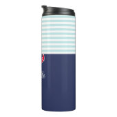 ネイビクールー航海のブルーデザインパーソナライズされた タンブラー (回転右)