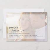 ネイビコンテンポラリースクリプト横型結婚写真 招待状 (正面)