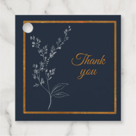 ネイビコンテンポラリーーと金ゴールドメッセージカード フェイバータグ