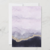 ネイビコンテンポラリーーラベンダーマーブル金ゴールド結婚ズ 招待状 (裏面)