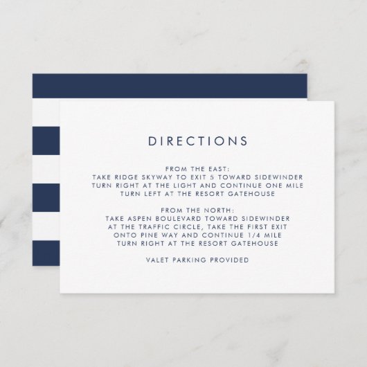 ネイビシンプルーとホワイトの方向 エンクロージャーカード (正面/裏面)