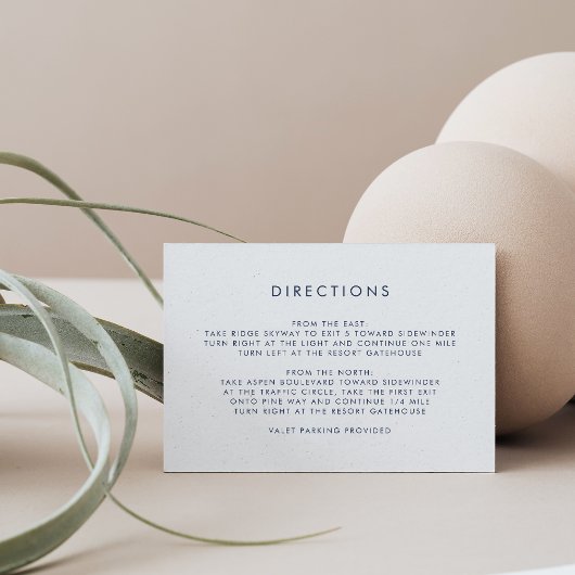 ネイビシンプルーとホワイトの方向 エンクロージャーカード