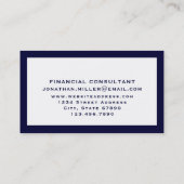 ネイビシンプルーとホワイトタイポグラフィ 名刺 (裏面)