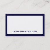 ネイビシンプルーとホワイトタイポグラフィ 名刺 (正面)