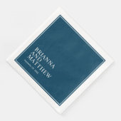 ネイビシンプルークラシックブルーとホワイトのダブルフレーム (コーナー)