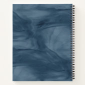 ネイビシンプルーブルーパープル大理石モノグラモダンム ノートブック (裏面)