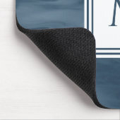 ネイビシンプルーブルーパープル大理石モノグラモダンム マウスパッド (コーナー)