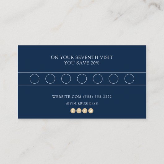 ネイビシンプルーブルーロイヤリティカード ロイヤリティカード (裏面)