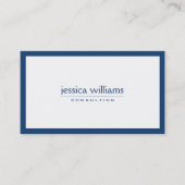 ネイビシンプルーブルー付き白縁ど 名刺 (正面)