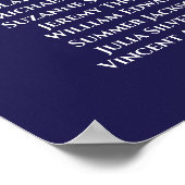 ネイビシンプルーブルー4テー結婚ブルの座席表 ポスター (角)