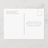 ネイビシンプルーホワイト事前アドレスありがとうはがき ポストカード (裏面)