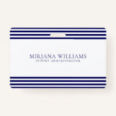 ネイビシンプルー – ブルーラインフレーム バッジ (正面)