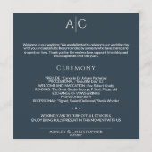 ネイビシンプルー・ブルー・モノグラム結婚の式 プログラム (正面)
