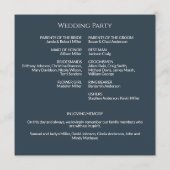 ネイビシンプルー・ブルー・モノグラム結婚の式 プログラム (裏面)